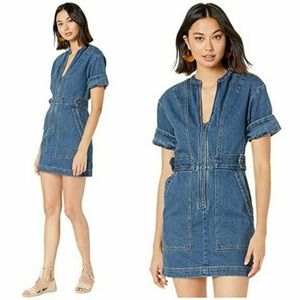Free People Dream On Denim Mini Dress